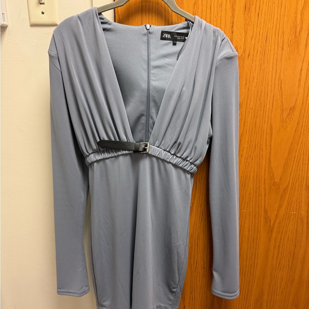 Zara Gray Long Sleeve Dress